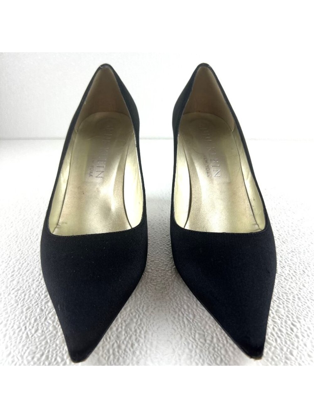 Anne Klein New York Preppy Sexy Professional Women 9.5M Black Pointed Toe Heels